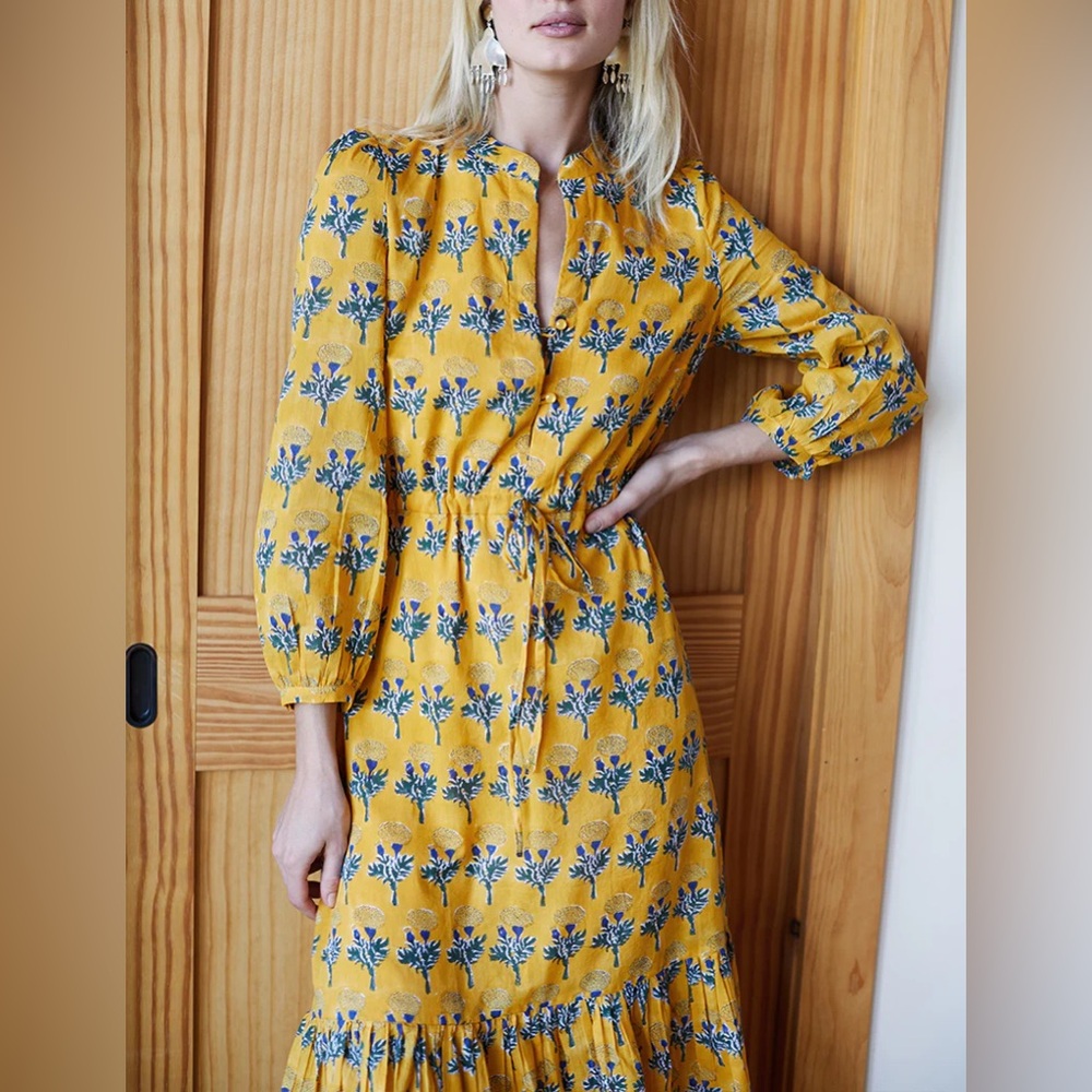 SALE PENDING ON XP Emerson Fry India Collection Frances Dress in Marigold